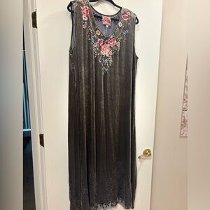 Johnny Was Velour Dress Size XXL